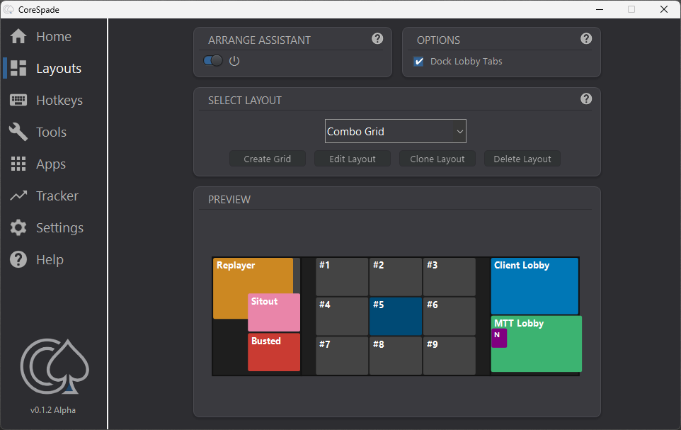 CoreSpade Layout